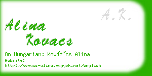 alina kovacs business card